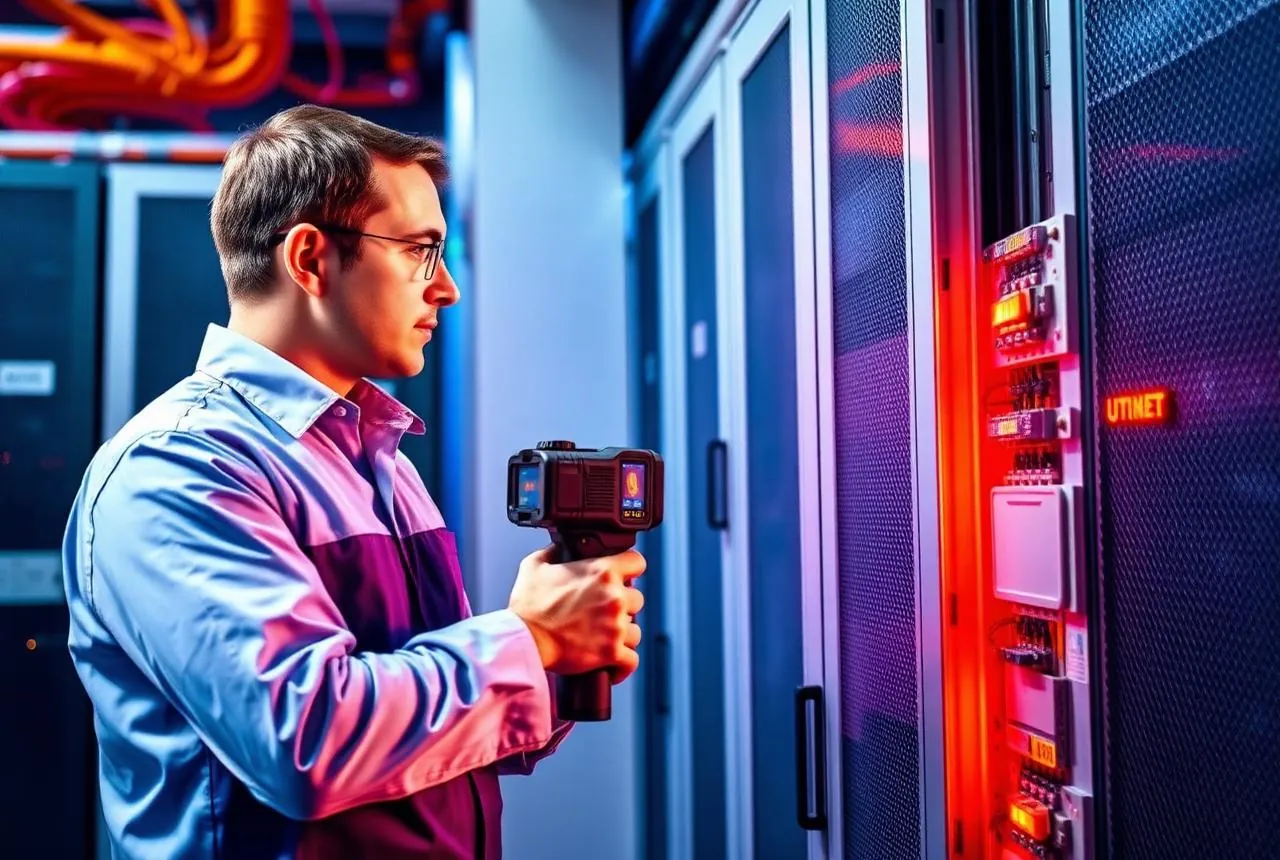 Inspeção termográfica em quadro elétrico industrial